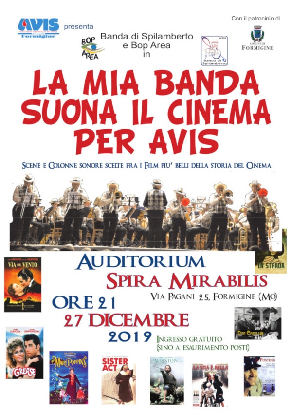 Formigine, il grande cinema in concerto AVIS Provinciale Modena